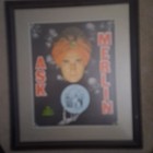 Vintage Ask Merlin Magic Poster Framed Ra Kahlo Bombay Mentalist Magician Art