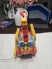 Vintage Fisher Price No  140 The Red Cackling Hen Pull Toy Usa 1954-57  4