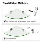 2-pack Glass Corner Shower Shelves  Shower Wall Shelves For Inside Shower  Drill