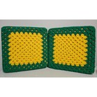 Vintage Handmade Crochet Square Seat Cushions Pads Pillows Retro Set Of Two 