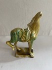 Colorful Chinese Tang Dynasty Sancai Glazed War Horse Figurine Flaw Read Vtg