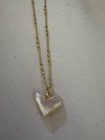 Kendra Scott Gold Plated Heart Shell Pendant Necklace Cable Chain Signed Adj