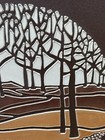 1970s Retro Circle Of Nature Vintage Dimensional Unique Die Cut Leather Wall Art