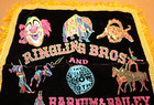 Vintage Ringling Bros And Barnum   Bailey Circus Velvet Pillowcase Bright Colors