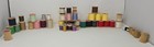 Vintage Wood Thread Spool Lot Of 56 With 2 Plastic Cases Cotton Polyester