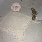 Vtg White Handmade Lace  Handkerchief Wedding  Christening