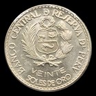          Peru 1965 20 Soles De Oro Coin  Silver  900  Quadricentennial Of Lima Mint 