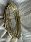 Vintage Gold Filigree Oval Mirror Vanity Tray 11 75  X 8 25  X 1 5  Felt Bottom