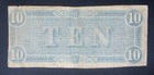 Authentic Civil War 1864 Confederate States Of America  10 Dollars Large Note