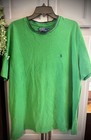 Polo Ralph Lauren Men   s  Vintage Shirt Ribbed Collar Rare Cut Blue Green Pony