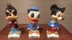 Lot Of 3 Walt Disney World Paper Mache Bobble Heads Mickey Donald Goofy Vintage