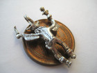 Vtg Sterling  pow Wow Eagle Dancer Native American Indian Silver Bracelet Charm