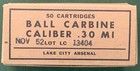 Lake City Arsenal  Korean War- Era Ball Carbine New Replica 50 Round Ammo Boxes