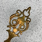 Vintage Solid Brass Metal Key Shaped Wall Hanging Decorative Scroll Design