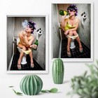 Modern Toilet Sexy Woman Canvas Painting Canvas Wall Art Home Decor Wall Picture