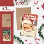     Christmas Vintage Greeting Cards 40 Pack Santa Xmas Holiday Greeting Cards Bla