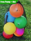6 Premium Balls Of  8 5-inch Dodgeball Playground Balls With Free Pump   Net