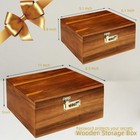 2pcs Wooden Box Decorative Acacia Storage With Combination Lock Hinged Lid