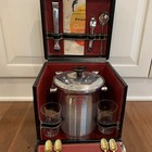 Vintage 50   s-60   s Travel Portable Cocktail Bar Set Caddy Box Ice Bucket Key Rare