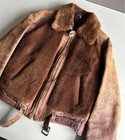 Vintage 1930s 1940s Jacket Leather Jacket Outer Mens Size M Brown Color Rare