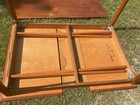 Vtg Mid Century Danish Denmark Modern Draw Leaf Extending Wood Dining Table