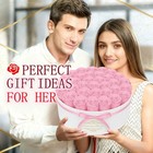 40 Forever Flowers In A Luxury Suede Box  Preserved Roses 40 Roses  Pink 