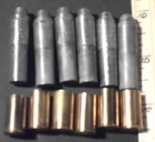 1950 s Nichol s Stallion 45 Cap  Gun Set Of  6 - 2-piece Bullets