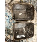 2 Longaberger Dark Brown Woven Baskets With Protectors