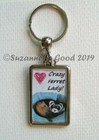 Polecat Ferret Glittery Painting Keyring Keychain Handbag Charm Suzanne Le Good