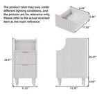 Fluted Nightstands Set Of 2  Modern Bedside Table With Storage Drawer open Shelf