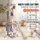 Cat Tree 72  Cat Tower With 2 Cat Condos Sisal Scratching Post Light Grey