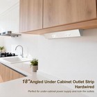 18  Angled Under Cabinet Outlet Strip Hardwired  2 X 15 Amp   2-year Warranty