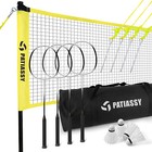 Outdoor Portable Complete Volleyball Badminton Set W net  4 Rackets   4 Balls Us