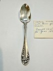 Antique 1898  6 Inch Wallace Sterling Silver Teaspoon Rose Pattern No Monogram