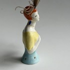 Vintage Antique Porcelain Half Doll Pin Cushion Topper Germany 3 75     repaired