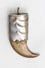 Vintage Native American Navajo Turquoise   Sterling Silver Claw Pendant