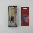 Vintage Calligraphy No Nonsense Pen Set By Sheaffer 3 Nibs Fine Med Orange