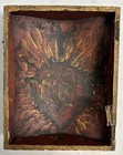 Mexican Religious Folk Art Box Wood  Jesus Purgatory  Hand Painted  Antique 