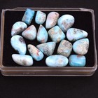 17 Pcs Natural Larimar 12mm-19mm Cabochon Untreated Loose Gemstones Wholesale