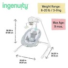Ingenuity Inlighten Soothing Baby Swing- Swivel Infant Seat  Lightweight- Dakota
