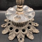Vtg Hollywood Regency Shabby Chic Ornate Floral Standing Swivel Vanity Mirror 