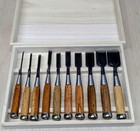Japanese Chisel Nomi Carpenter Tool Set Of 10 Hand Tool Wood Working Near Mint