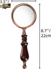 10x Antique Brass Magnifying Glass With Wooden Handle Vintage Reading Lens
