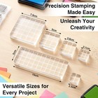 6 Pcs Acrylic Stamp Block Set  Clear Stamping Blocks  Grid Line For Scrapbooking