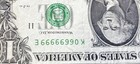 Fancy Serial Flipper  1 One Dollar Note 06699999 Series 2017 Dallas