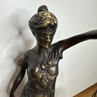 Vintage Bronze Lady Justice Statue 16    Blindfolded Goddess Of Law Sculpture