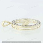 1 4 Ct Real Moissanite Circle With Mom Pendant 14k Yellow Gold Plated Necklace