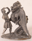 Deadly Combat Wapw Pewter George And The Dragon Figurine Knight Sword Dragon 3 
