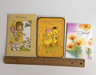 Vtg Mcm Greeting Card Lot  Unused  Easter  Birthday  3 Cards   2 Envelopes