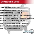 Led Drl Headlights For 2014 2015 Gmc Sierra 1500 2015 2019 Sierra Hd Black Amber